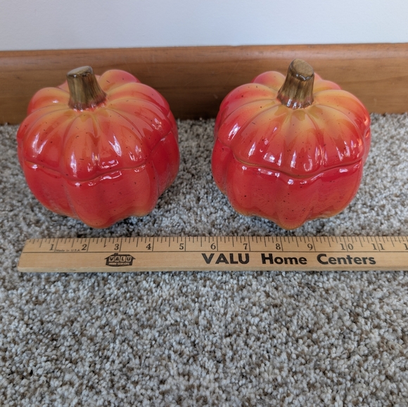 2 Home & Garden Party Ceramic Pumpkins For Fall Thanksgiving Halloween - Picture 4 of 8